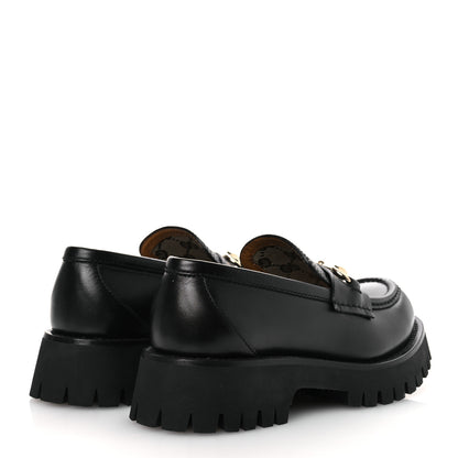 Gucci Betis Glamour Calfskin Womens Horsebit Loafers 37.5 Black 5 of 12