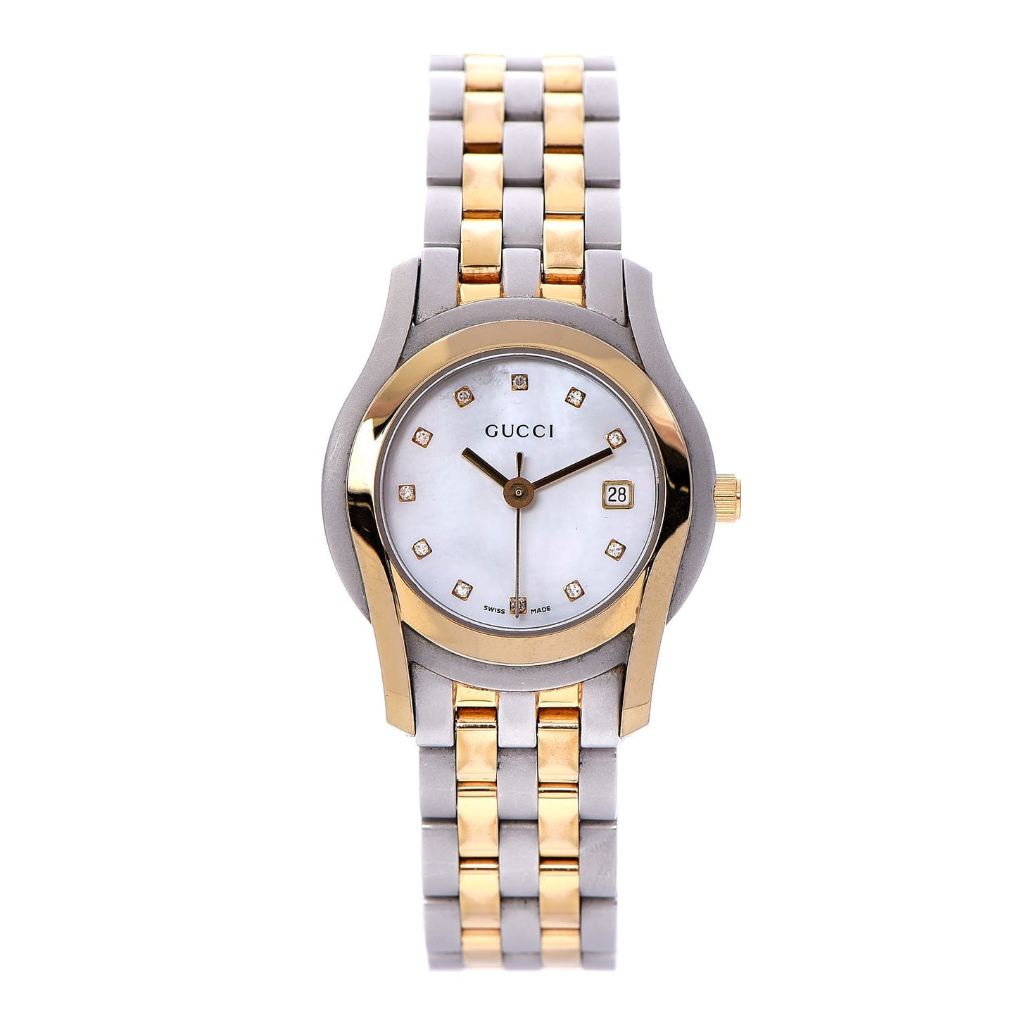 Stainless Steel Diamond Mother of Pearl 27mm G-Timeless Two Tone Quartz Watch