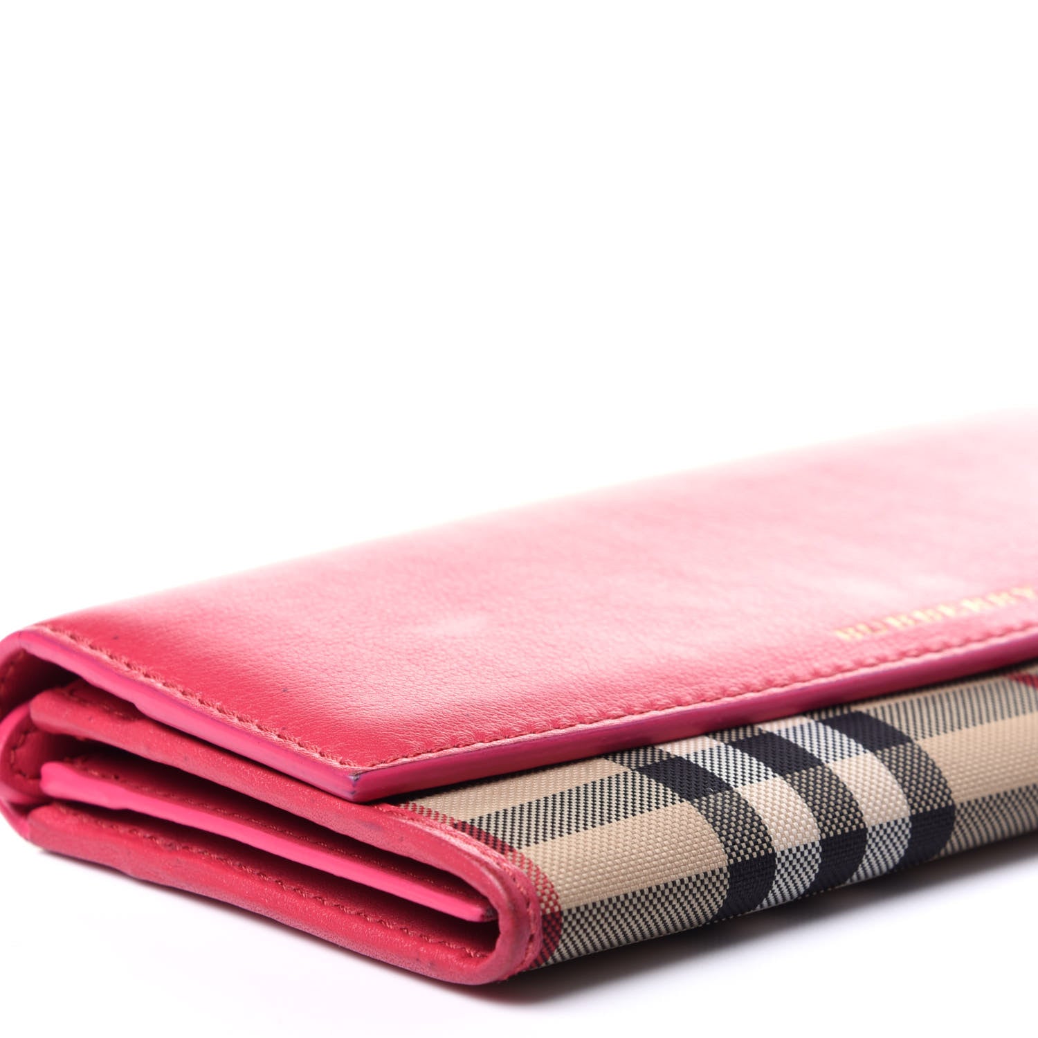 Burberry Calfskin Horseferry Check Porter Continental Wallet Crimson Pink 6 of 10