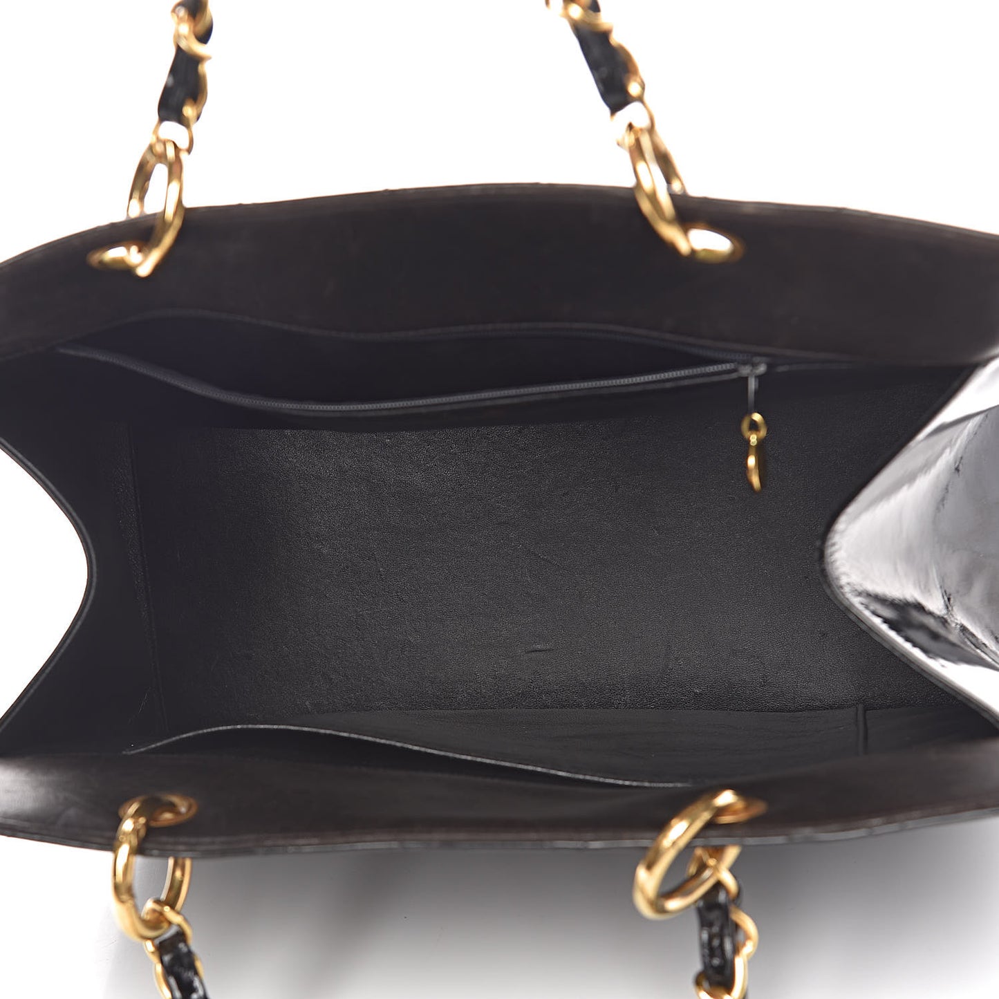 Patent Quilted Grand Shopping Tote GST Black