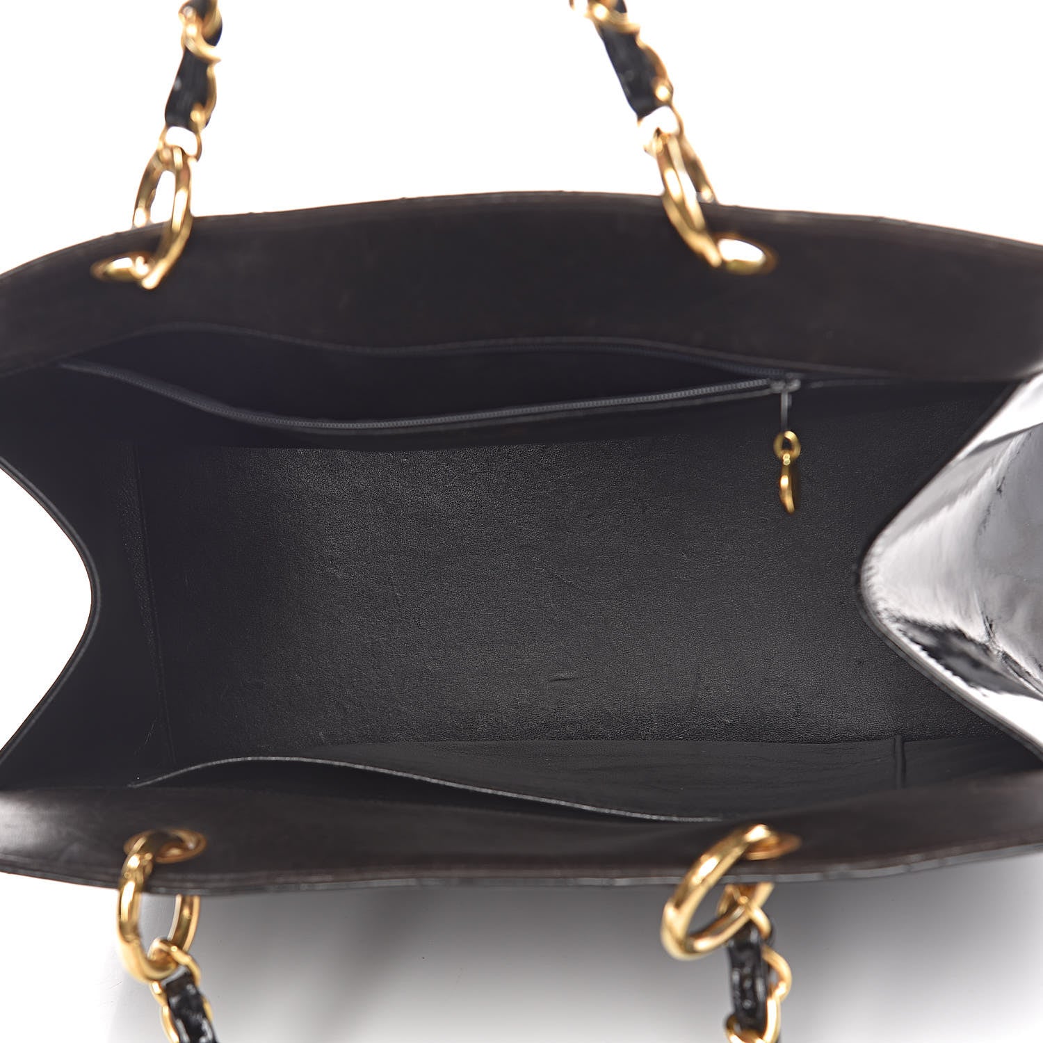 Chanel Patent Quilted Grand Shopping Tote GST Black 5 of 25