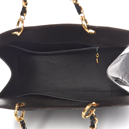 Chanel Patent Quilted Grand Shopping Tote GST Black 5 of 25