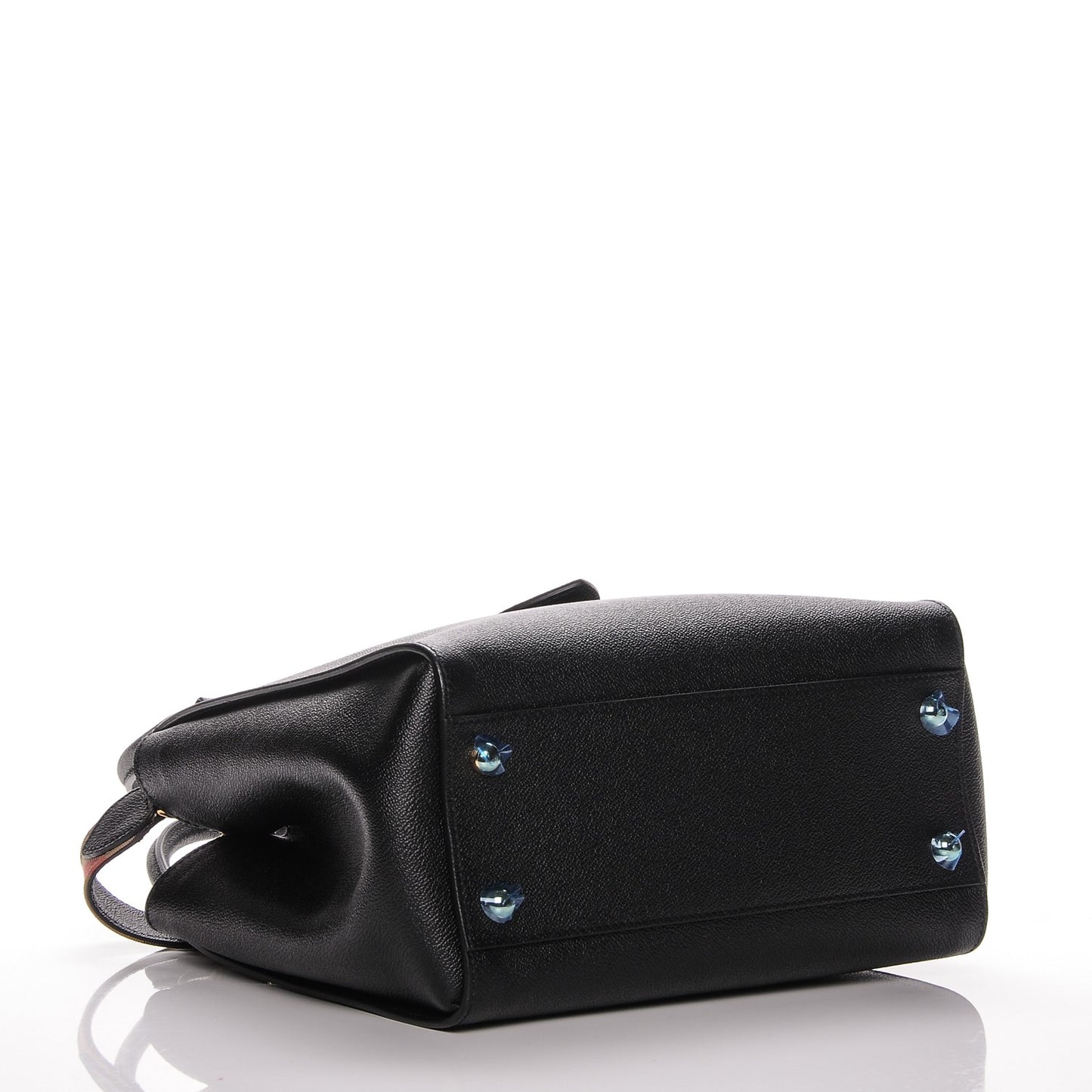 Soft Grain Calfskin Medium Buckle Tote Black