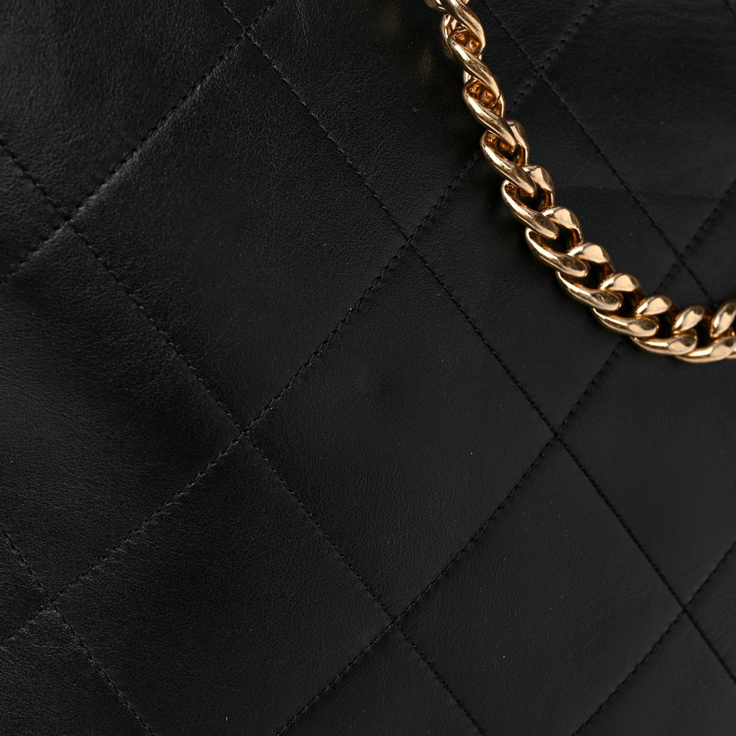Chanel Calfskin Stitched CC Shopper Tote Black 11 of 12