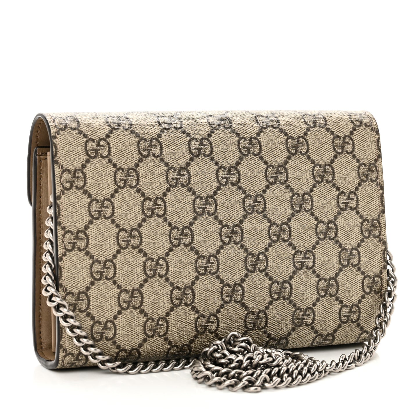GG Supreme Monogram Mini Dionysus Chain Wallet Beige Taupe
