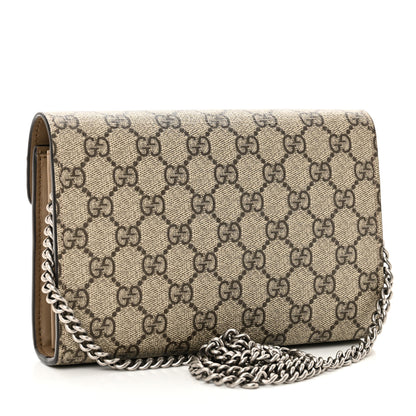 Gucci GG Supreme Monogram Mini Dionysus Chain Wallet Beige Taupe 3 of 11