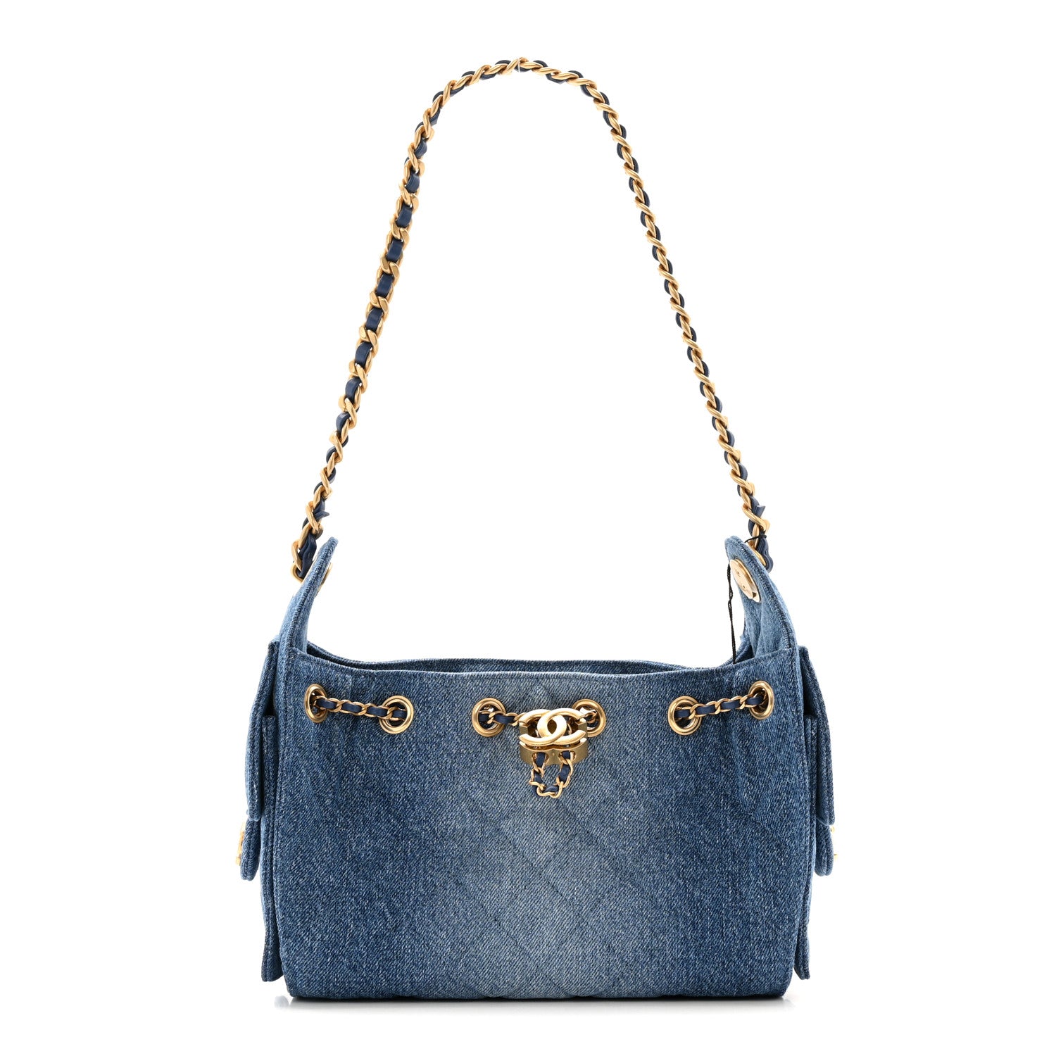 Chanel Washed Denim Quilted Mini Chanel 25 Handbag Blue 1 of 11