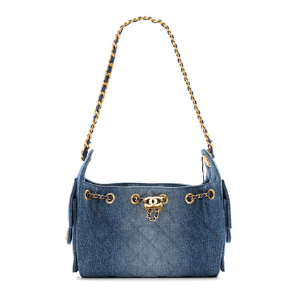 Chanel Washed Denim Quilted Mini Chanel 25 Handbag Blue 1 of 11