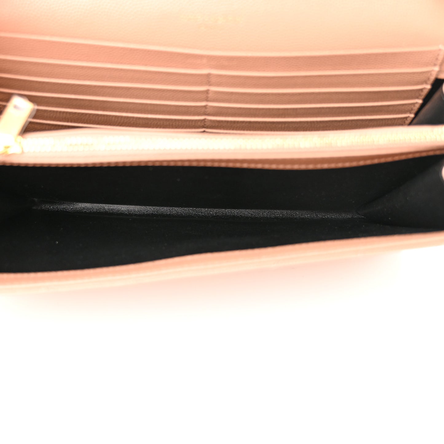 Grain De Poudre Matelasse Chevron Monogram Chain Wallet Vintage Peach