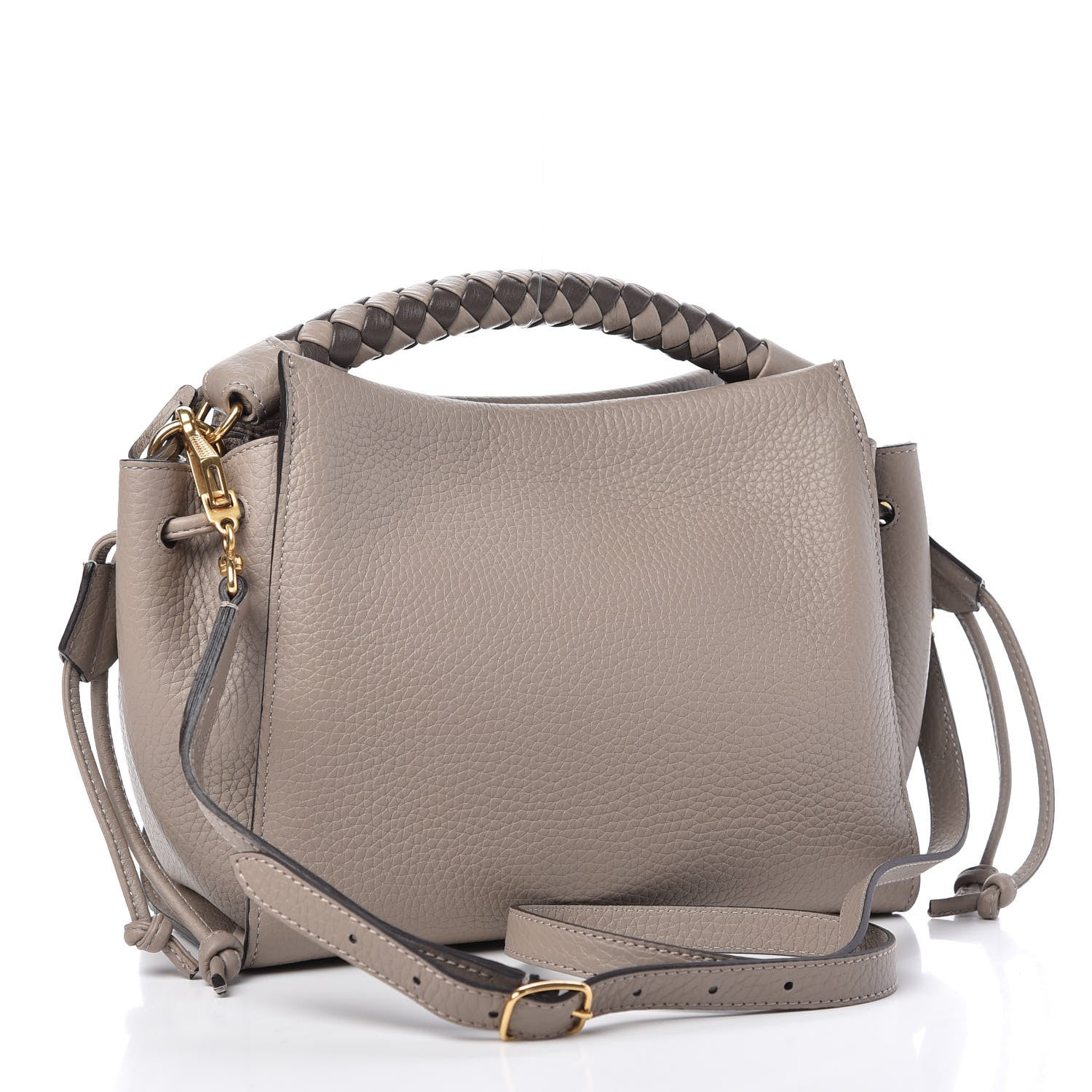 Mulberry Heavy Grain Small Iris Tote Powder Grey Dark Clay 3 of 9