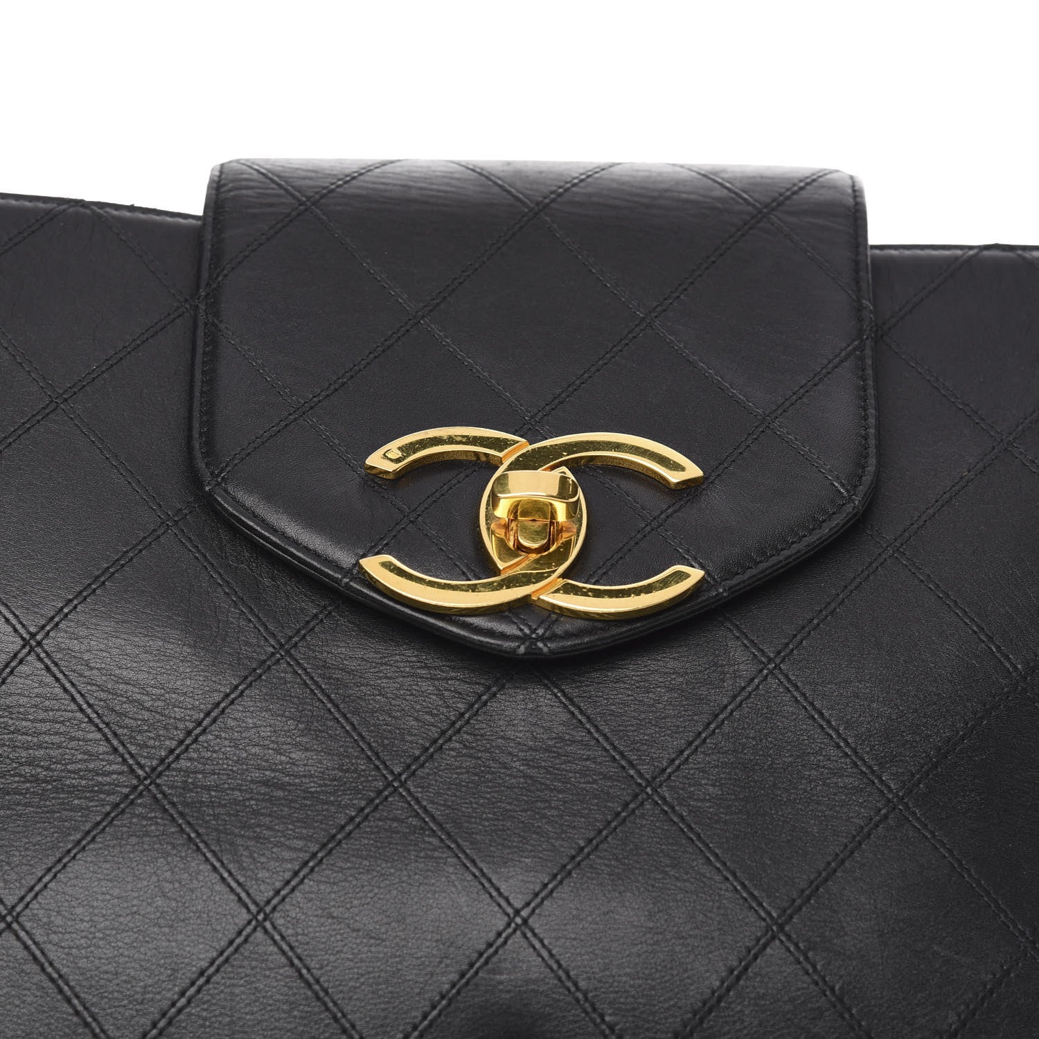 Chanel Calfskin Stitched Shopper Tote Black 10 of 10