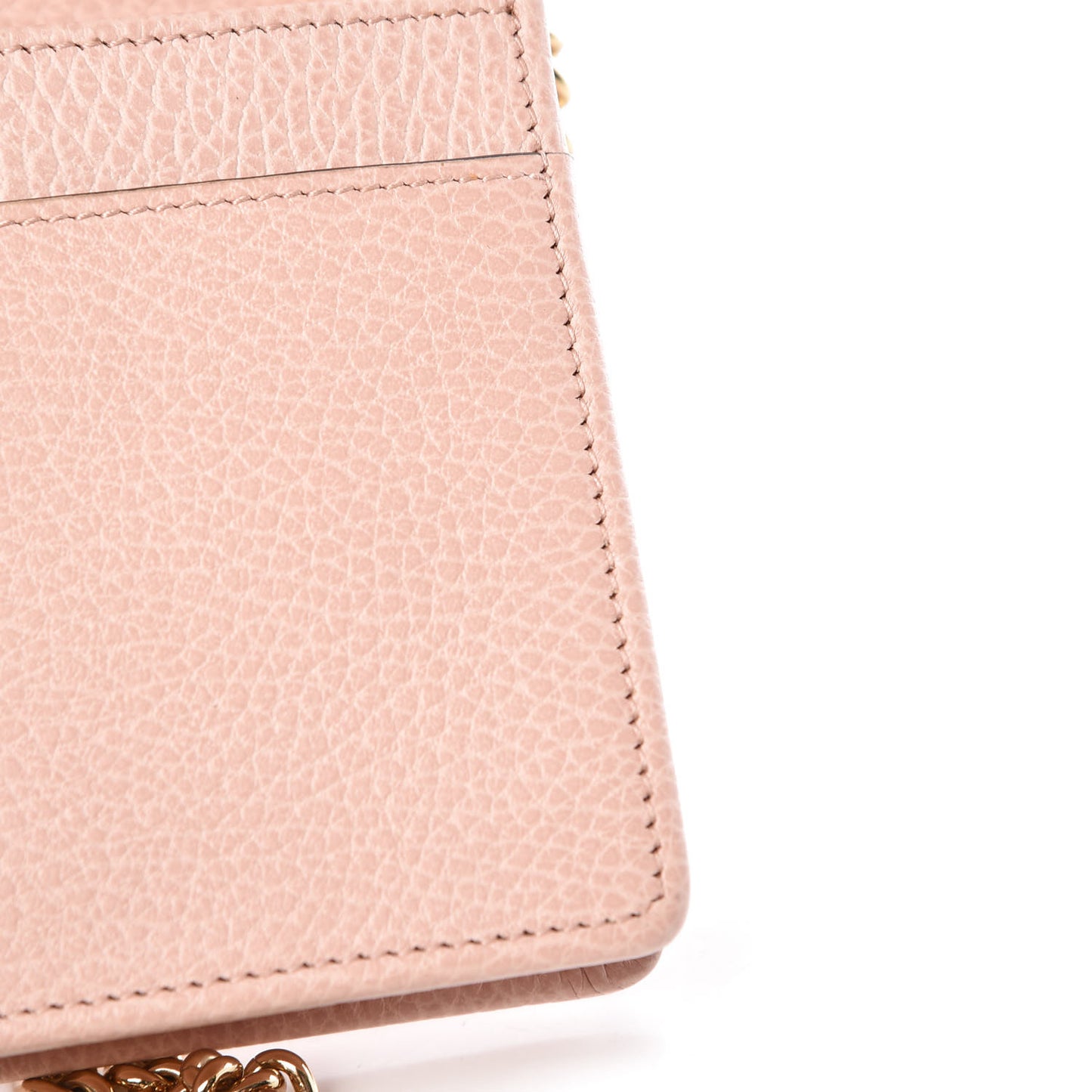 Dollar Calfskin Mini GG Marmont Chain Wallet Perfect Pink