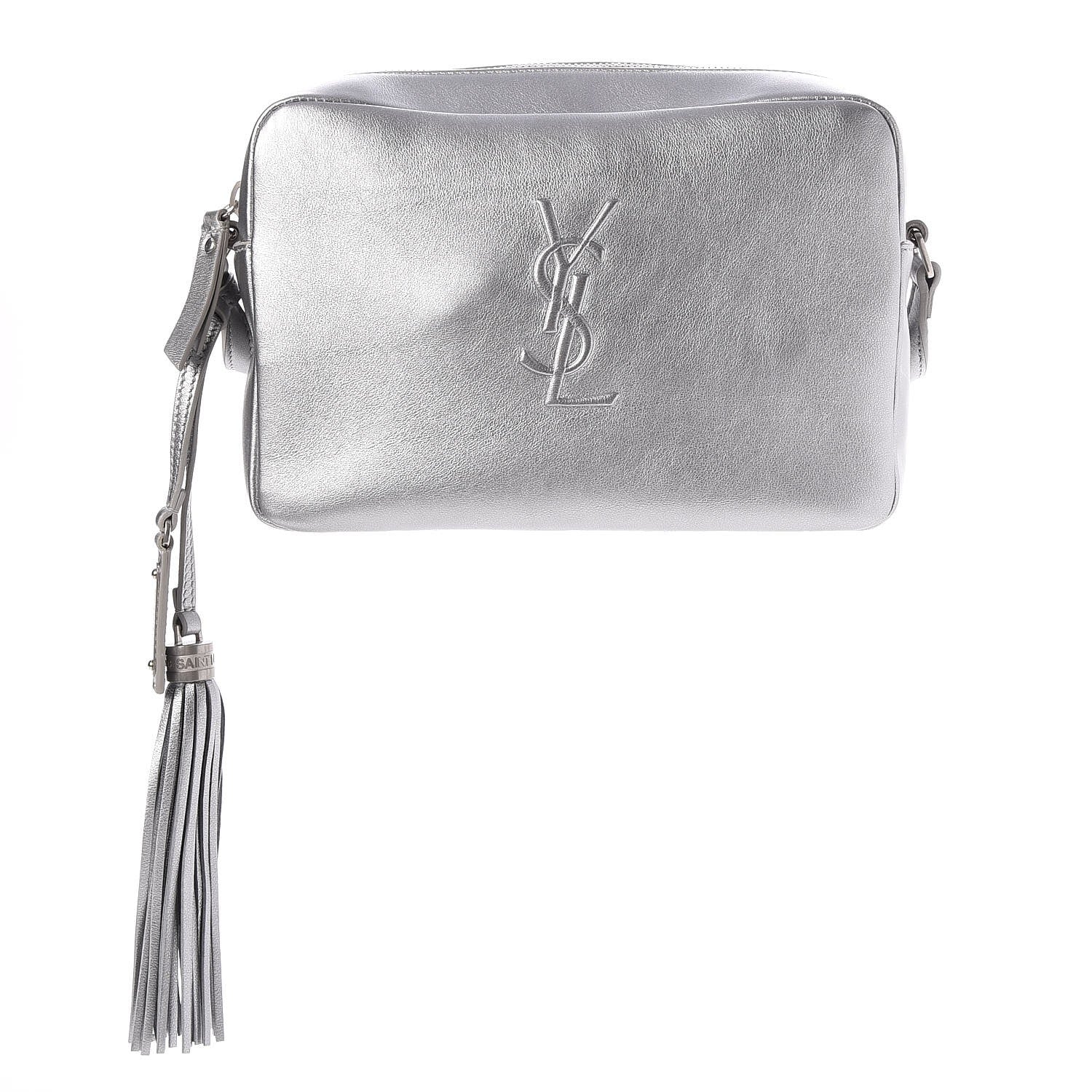 Saint Laurent Metallic Calfskin Monogram Small Lou Camera Bag Silver 1 of 7