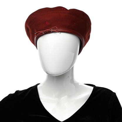 Hermes Cashmere Saint Honore Charms Beret Hat 56 Rouge Tomate 2 of 9