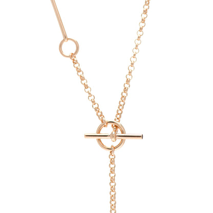 Hermes 18K Rose Gold Diamond Gambade Necklace 4 of 6