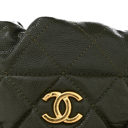 Chanel Caviar Quilted Coco First Bucket Clutch With Chain Khaki 12 of 12