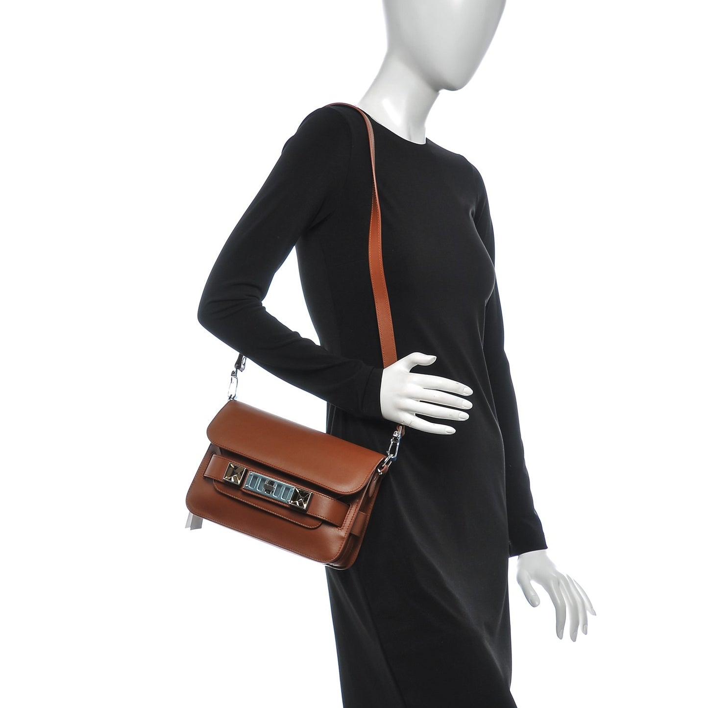 Calfskin Mini PS11 Classic Shoulder Bag Nice Tan