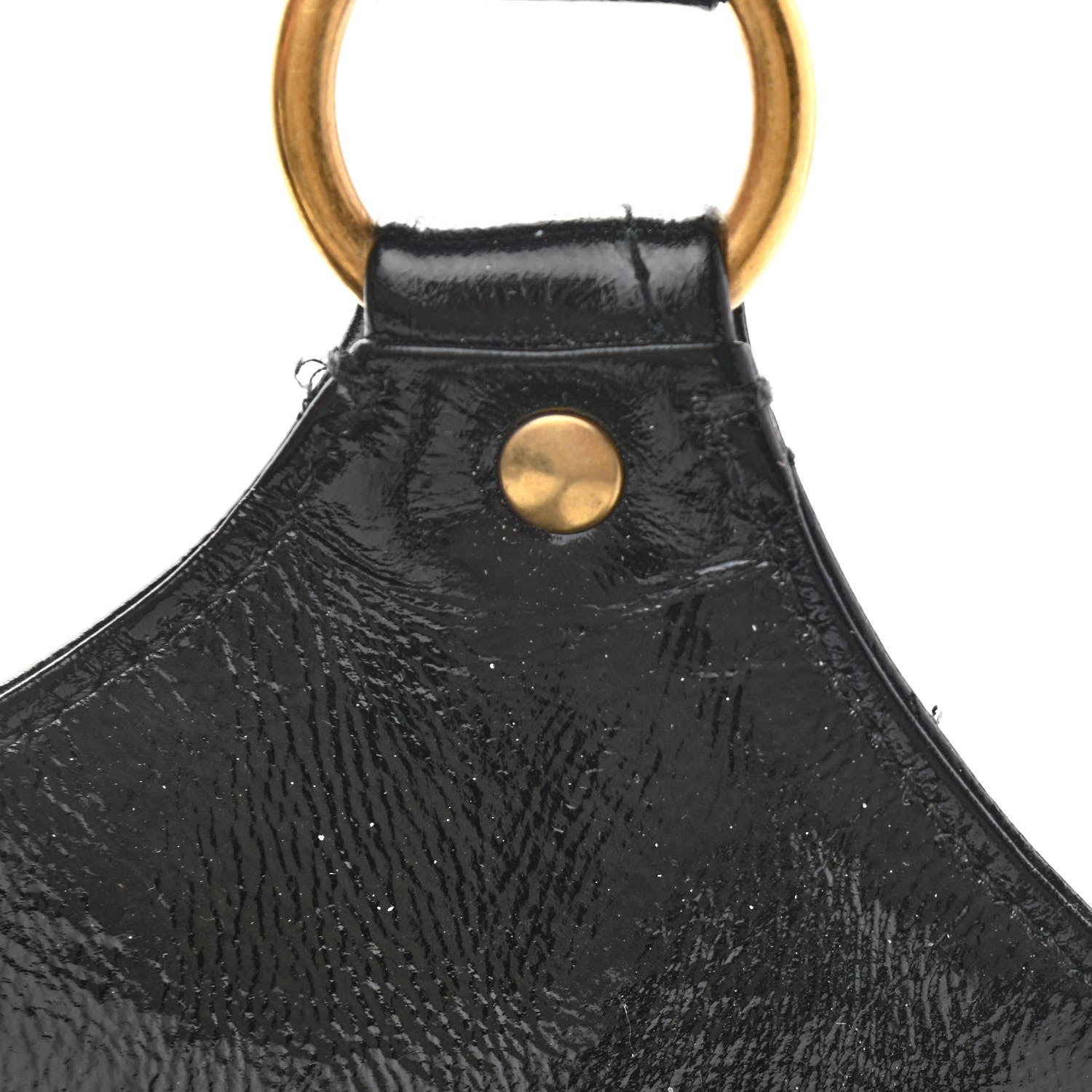 Saint Laurent Patent Crocodile Embossed Tribute Tote Black 11 of 13