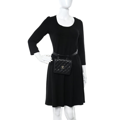 Chanel Lambskin Quilted Flap Waist Belt Bag 75 30 Black 2 of 10