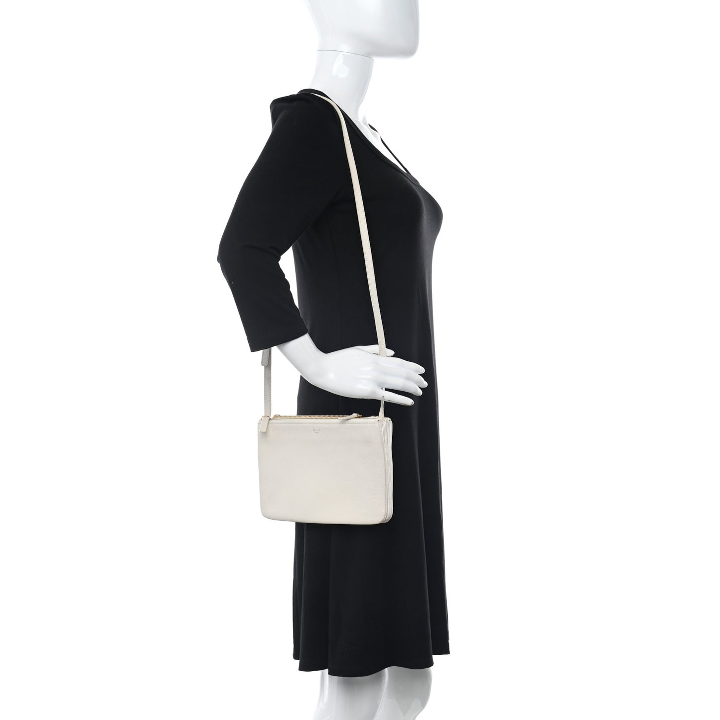 Goatskin Small Trio Crossbody Bag White