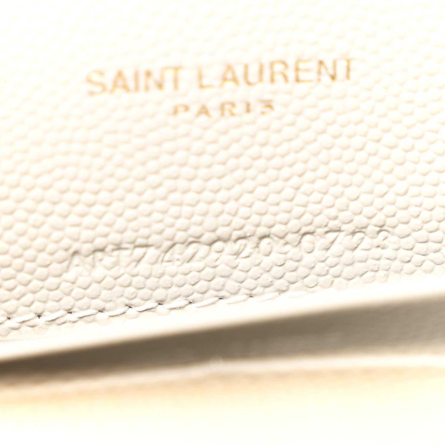 Saint Laurent Grain De Poudre Matelasse Chevron Monogram Envelope Chain Wallet Crema Soft 8 of 11