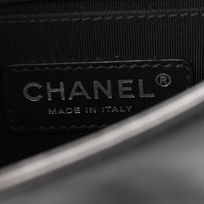 Chanel Plexiglass Patent Mini Striped Boy Brick Flap Black White 6 of 13