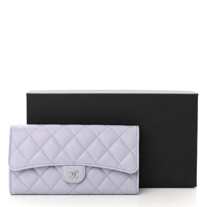 Chanel Caviar Quilted Large Gusset Flap Wallet Purple 10 of 10