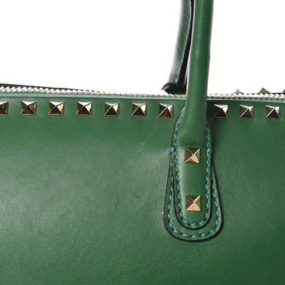 Valentino Garavani VALENTINO Vitello Rockstud Top Handle Satchel Pop Green 11 of 13