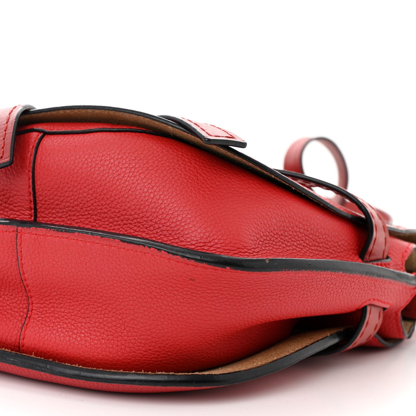 Grained Calfskin Small Gate Crossbody Bag Scarlet Burnt Red