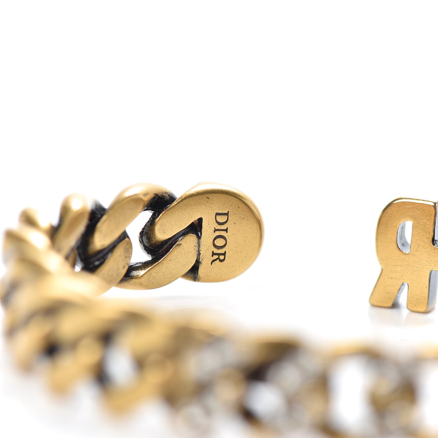 Metal Crystal J'Adior Chain Bracelet Gold