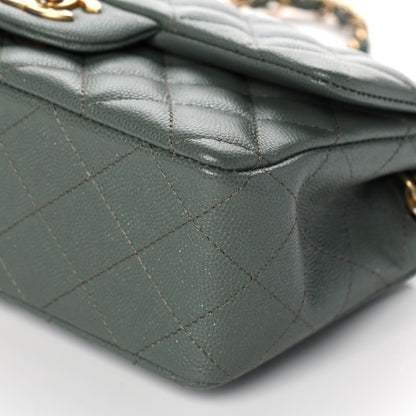 Chanel Iridescent Caviar Quilted Mini Rectangular Flap Green 10 of 11
