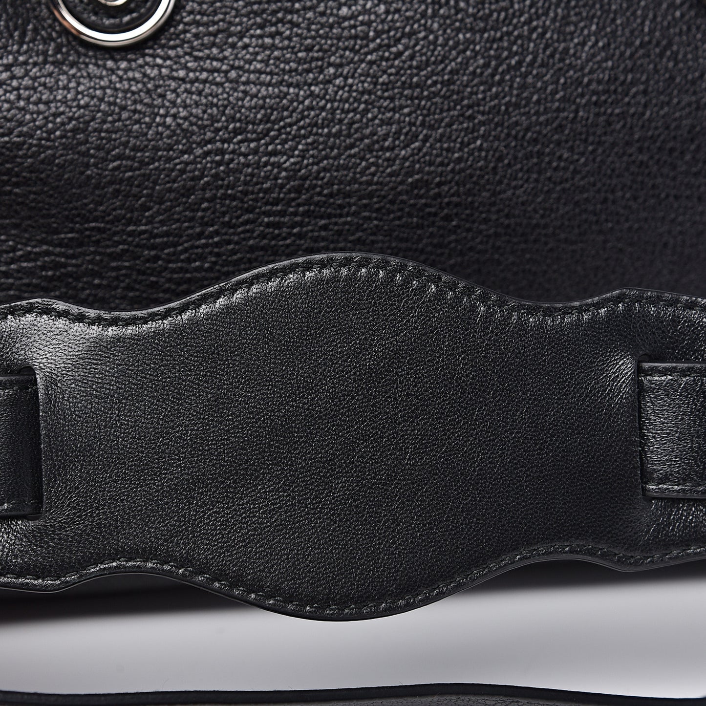 Chevre Silver Metallic Edge Hardware S City Black