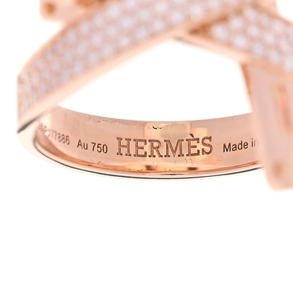Hermes 18K Rose Gold Diamond Kelly Gavroche Ring 52 6 4 of 7