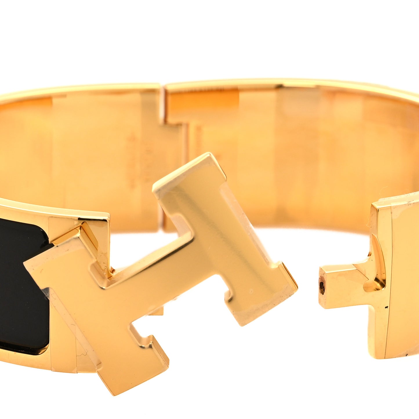 Enamel Wide Clic Clac H Bracelet GM Black