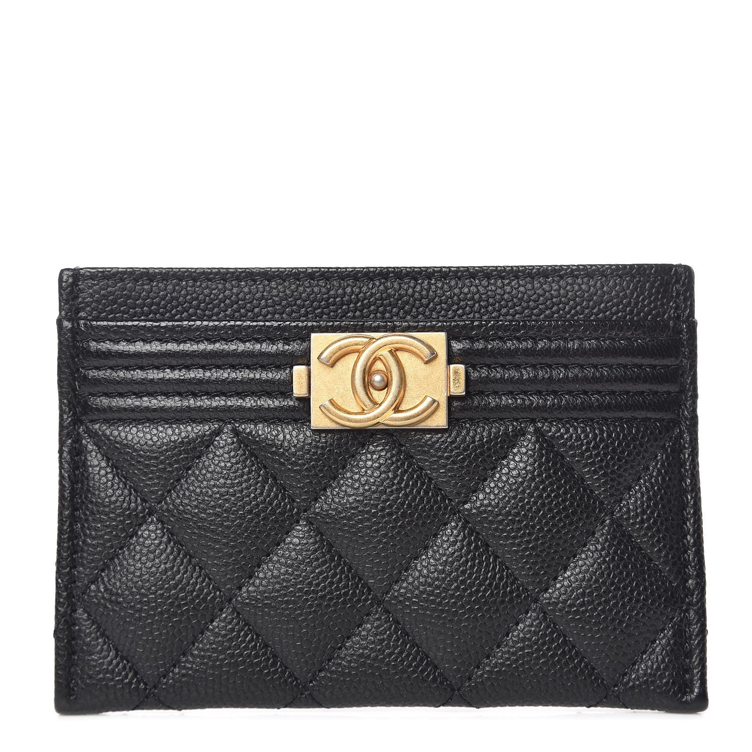 Chanel Caviar Quilted Boy Card Holder Black 1 of 9