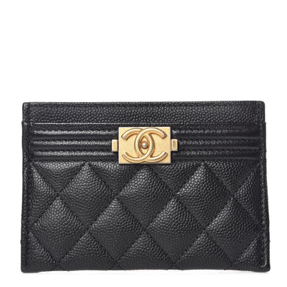 Chanel Caviar Quilted Boy Card Holder Black 1 of 9