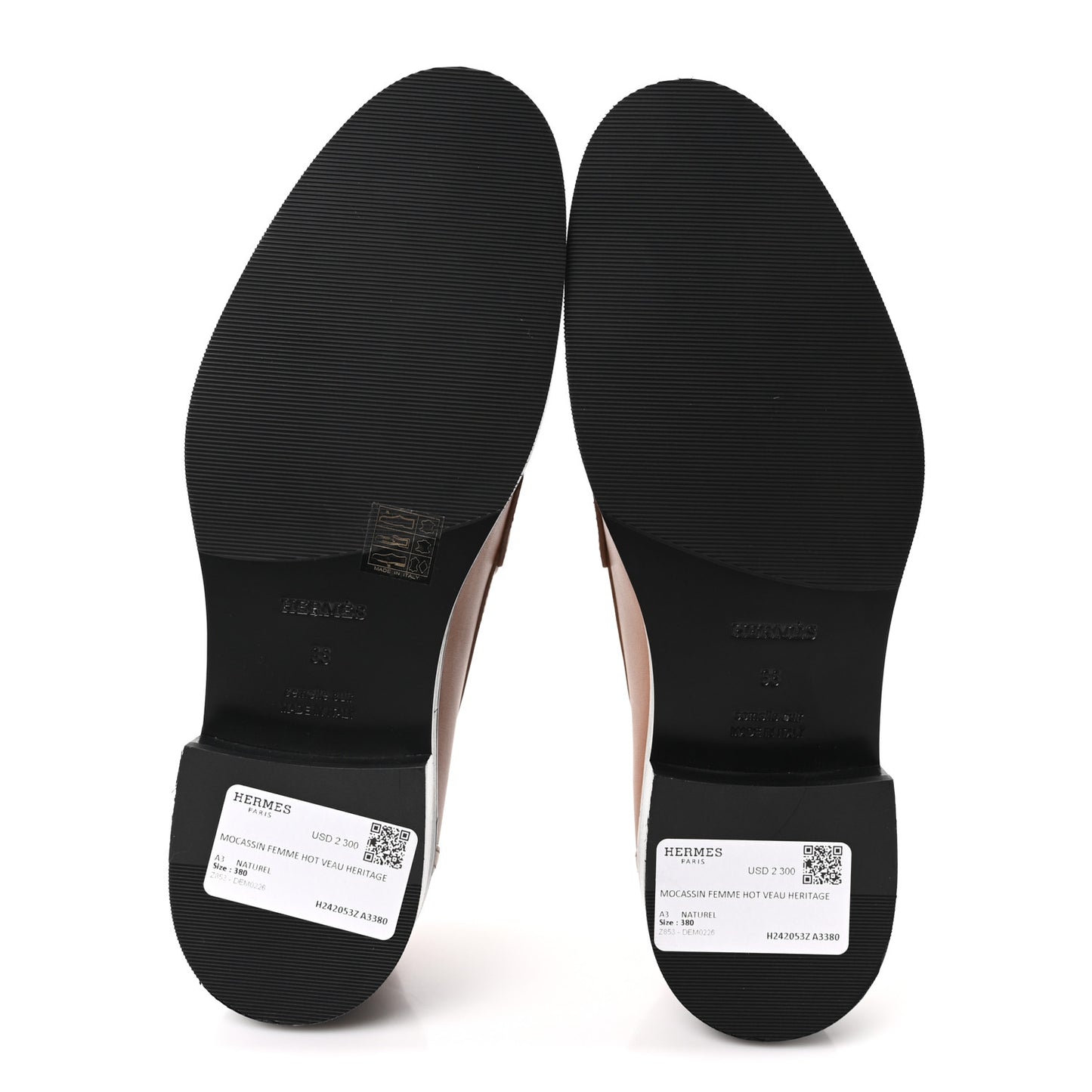 Calfskin Womens Hot Loafer 38 Naturel