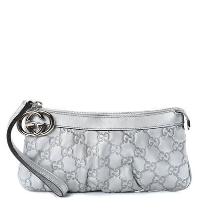 Gucci Guccissima New Britt Wristlet Silver 1 of 10