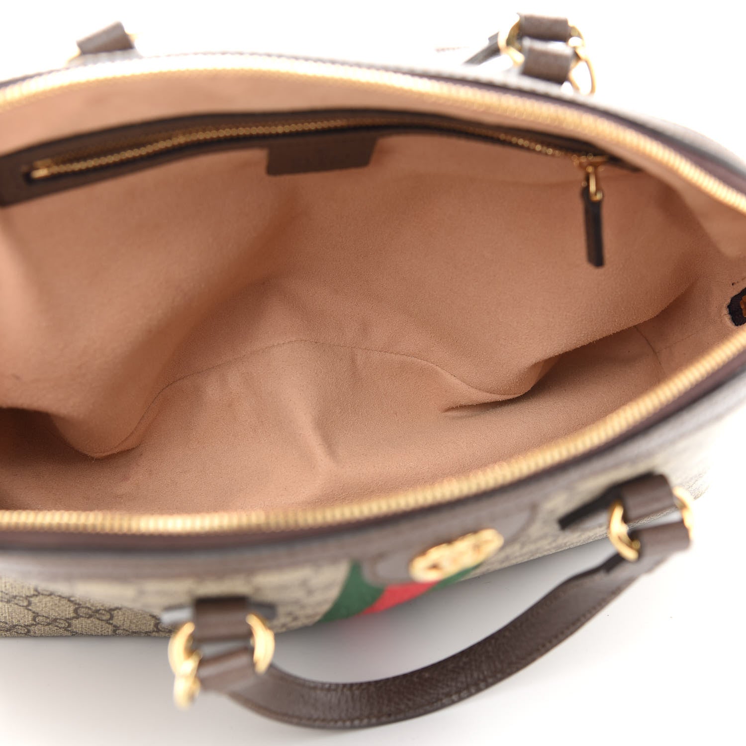Gucci GG Supreme Monogram Web Medium Ophidia Top Handle Dome Bag Brown 5 of 10