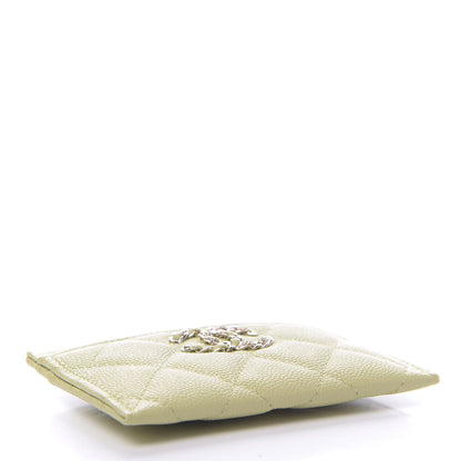 Chanel Caviar Quilted French New Wave Card Holder Light Green 4 of 9