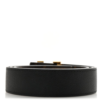 Louis Vuitton Calfskin Monogram 30mm LV Initiales Reversible Belt 85 34 Black 2 of 5