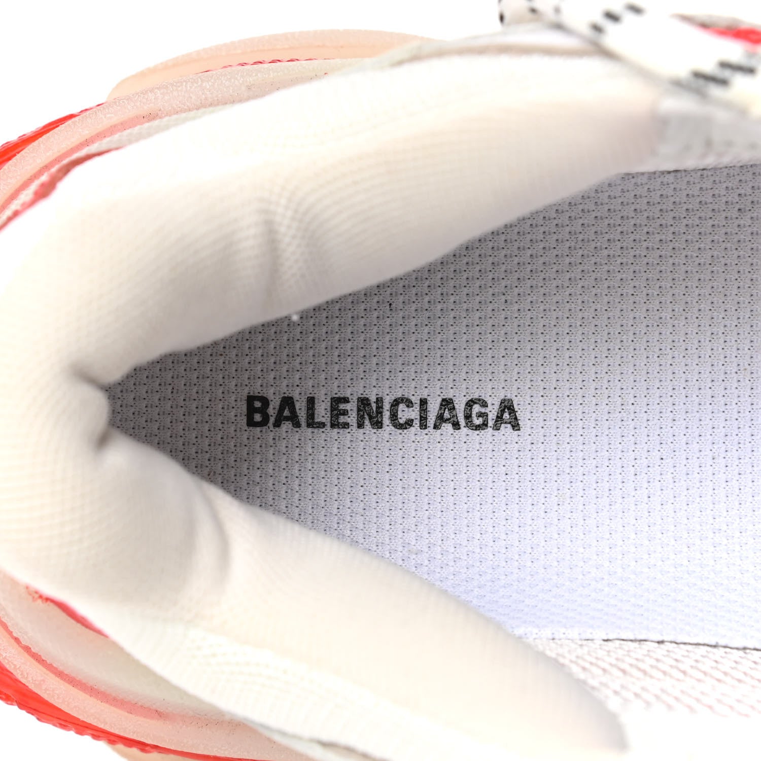 Balenciaga Fabric Mesh Clear Sole Womens Triple S Sneakers 36 White Red 7 of 8