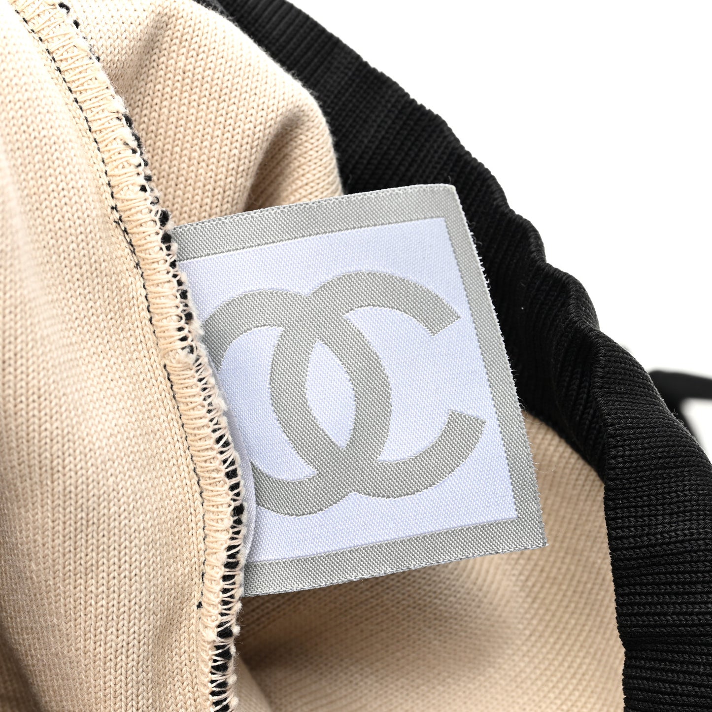 Cotton CC Drawstring Sport Line Backpack Black