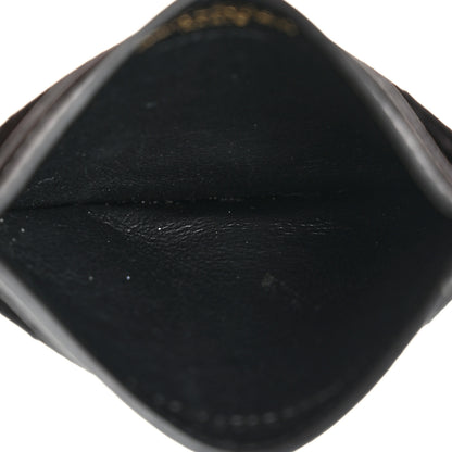 Saint Laurent Grain De Poudre Matelasse Chevron Monogram Credit Card Case Black 5 of 8