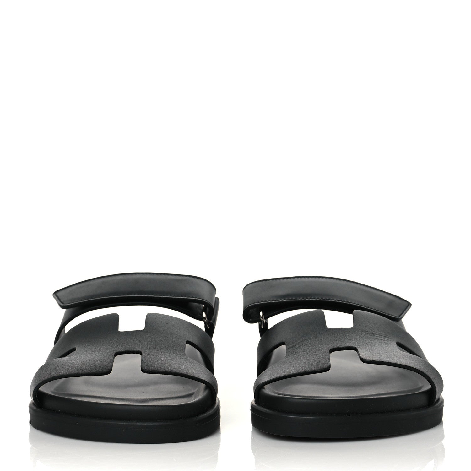 Hermes Calfskin Womens Chypre Sandals 38 Black 2 of 9