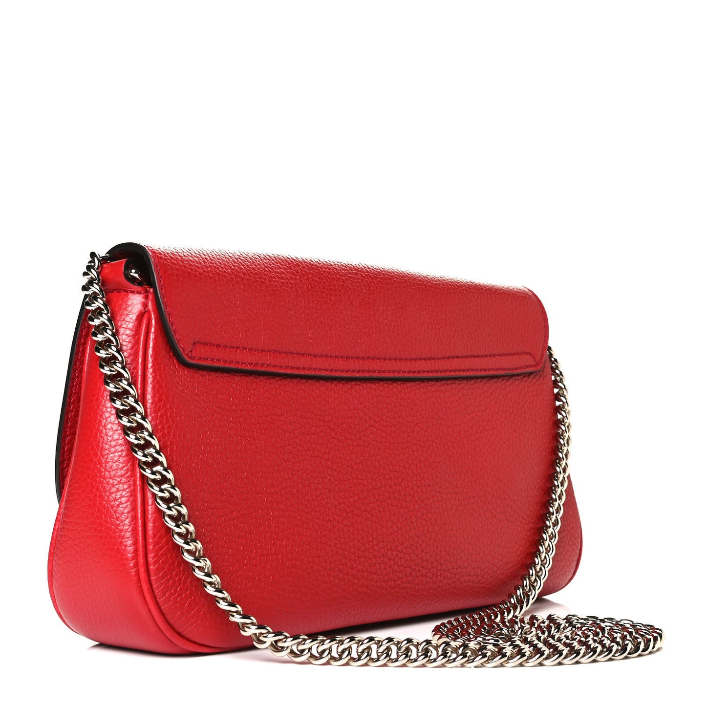 Pebbled Calfskin Medium Soho Flap Crossbody Vibrant Red