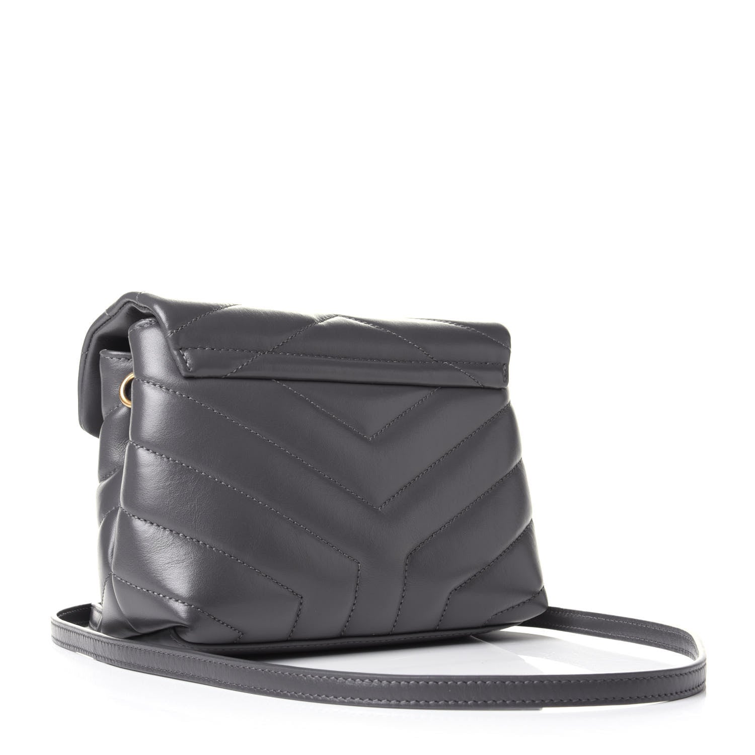 Saint Laurent Calfskin Y Quilted Monogram Toy Loulou Crossbody Bag Storm 2 of 4