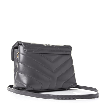 Saint Laurent Calfskin Y Quilted Monogram Toy Loulou Crossbody Bag Storm 2 of 4