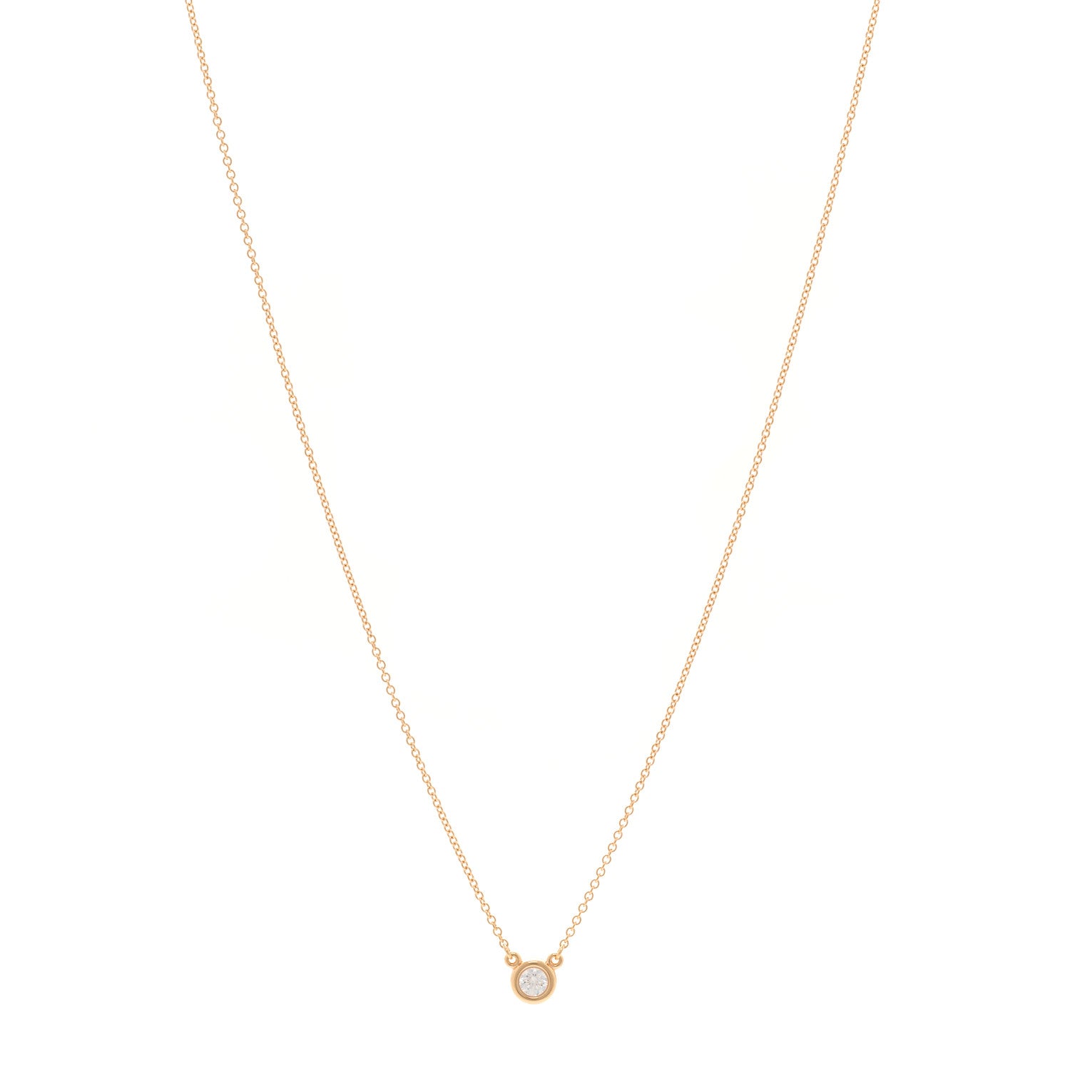 Tiffany 18K Yellow Gold Diamond .17ct Elsa Peretti Diamonds by the Yard Pendant Necklace 1 of 5