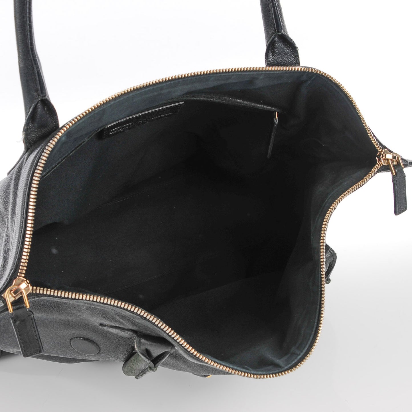 Leather Mini De Manta Tote Black